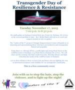 Transgender Day of Resilience & Resistance 2015